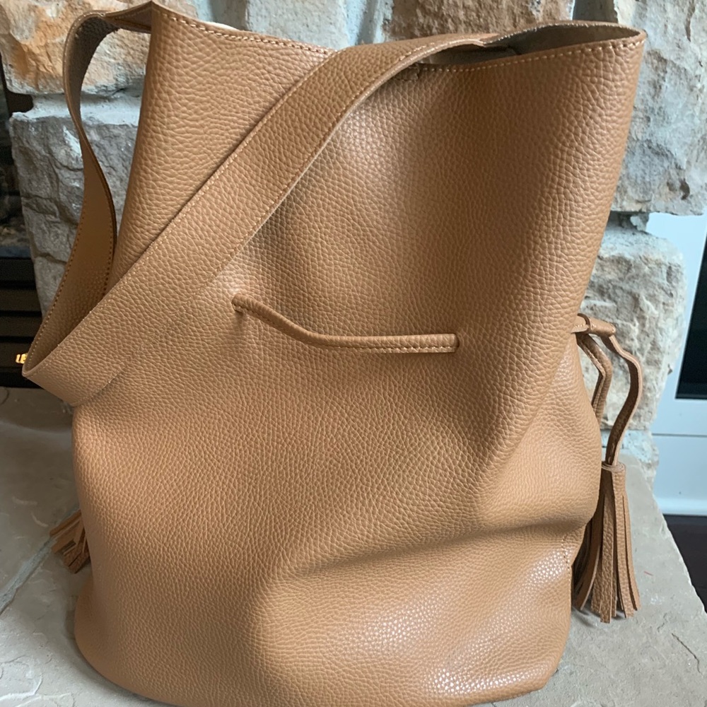 Anthropologie Vegan Leather Bucket Bag